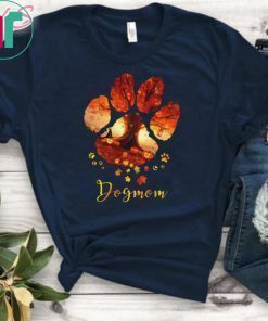 Halloween dog paws mom autumn leaves Offcial Tee Shirt