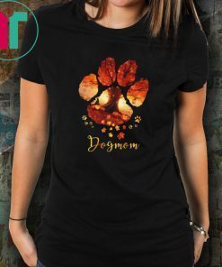 Halloween dog paws mom autumn leaves Offcial Tee Shirt