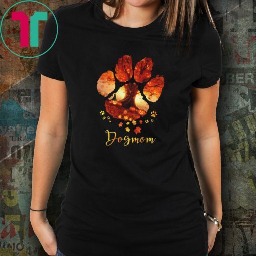 Halloween dog paws mom autumn leaves Offcial Tee Shirt