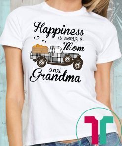 Happiness Is Being A Mom And Grandma Pumpkin Truck T-shirt