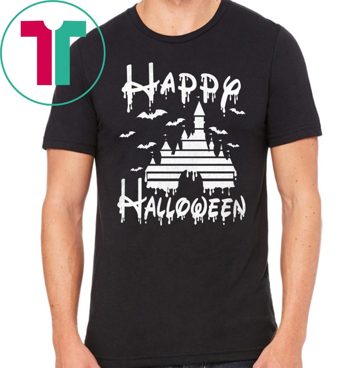 Happy Halloween Disney Castle Kid T-shirt