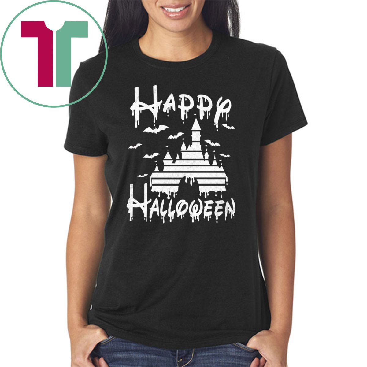 Happy Halloween Disney Castle Kid T-shirt