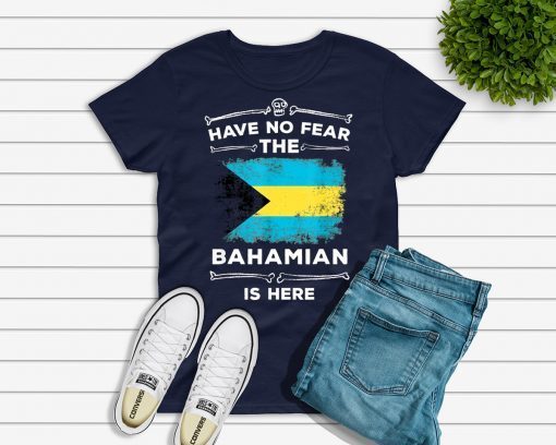 Have No Fear The Bahamian Is Here Halloween Bahamas Flag T-Shirt