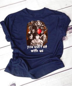 Horror movie characters you can’t sit with us halloween shirt