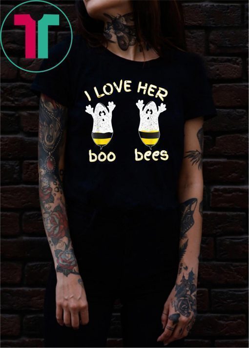 I Love Her Boo Bees Couples Halloween T-Shirt