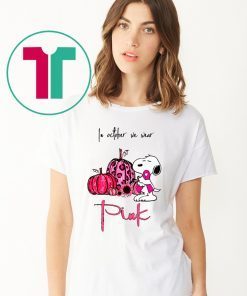 In october we wear pink snoopy pink pumpkin breast cancer awarenes Shirt