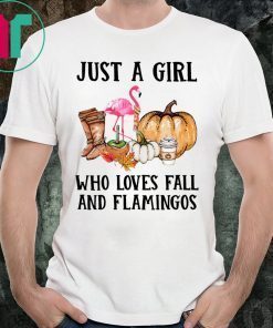 Just a girl who loves fall and Flamingos Shirt