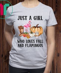 Just a girl who loves fall and Flamingos Shirt