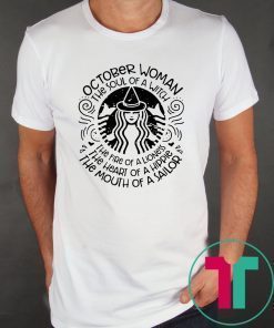 Mermaid october woman the soul of a witch the fire of a lioness shirt