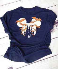 Mickey Head Halloween Disney Castle Kids T-shirt