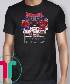 Montreal the most championships 24 times stanley cup winners signatures shirt