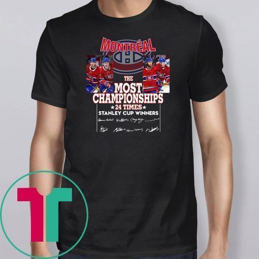 Montreal the most championships 24 times stanley cup winners signatures shirt