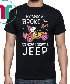 My Broom Broke So Now I Drive A Jeep Snoopy Halloween T-shirt