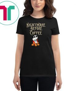 Nightmare before coffee skellington hug starbucks shirt