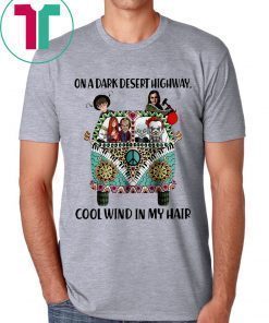 On a dark desert highway cool wind in my hair Stephen King characters shirt Funny Halloween