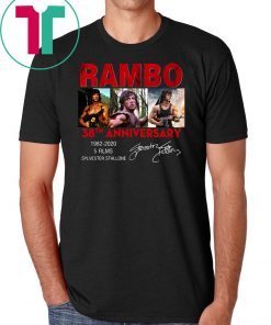 Rambo 38th anniversary 1982-2020 5 films sylvester stallone signature shirt