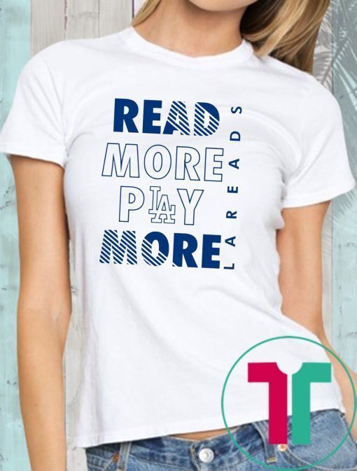 Mens Read More Play More Dodgers Tee Shirt