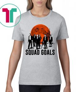 HALLOWEEN SQUAD GOALS HORROR CHARACTERS MOON SHIRT
