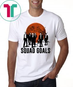 HALLOWEEN SQUAD GOALS HORROR CHARACTERS MOON SHIRT