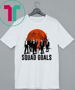 HALLOWEEN SQUAD GOALS HORROR CHARACTERS MOON SHIRT