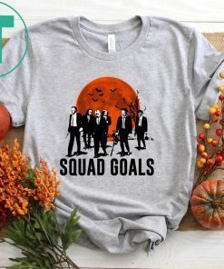 HALLOWEEN SQUAD GOALS HORROR CHARACTERS MOON SHIRT
