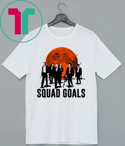 HALLOWEEN SQUAD GOALS HORROR CHARACTERS MOON SHIRT