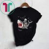 Skeleton Riding Shark Funny Halloween Shirt