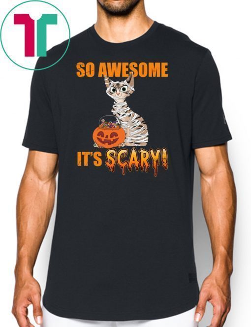 So Awesome It's Scary Mummy Cat Halloween Kid T-shirt
