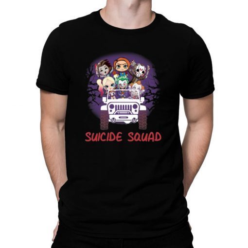 Suicide Squad Horror Movie Characters Driving Jeep Shirt