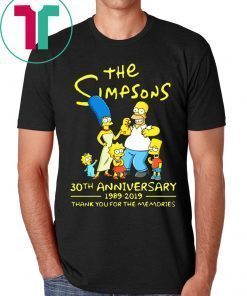 The simpsons-30th anniversary 1989-2019 thank you for memories t-shirt