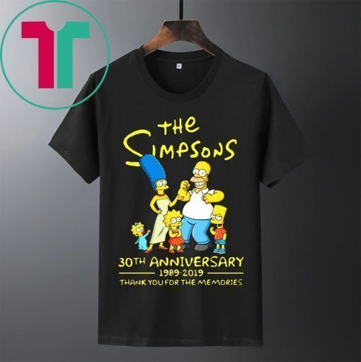 The simpsons-30th anniversary 1989-2019 thank you for memories t-shirt