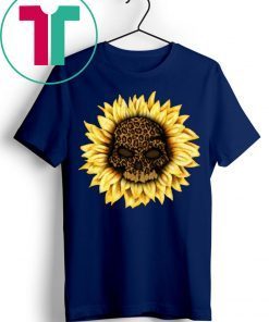 Skull leopard sunflower Funny T-Shirt