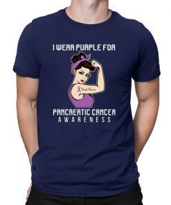I Wear Purple For Cancer Warrior For Pancreatic Cancer Awareness Offcial T-Shirt