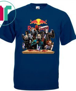 Horror Characters Drinking Red Bull Funny Halloween Gift T-Shirt