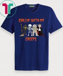 Chillin With My Creeps Vampire Skeleton Unisex T-Shirt