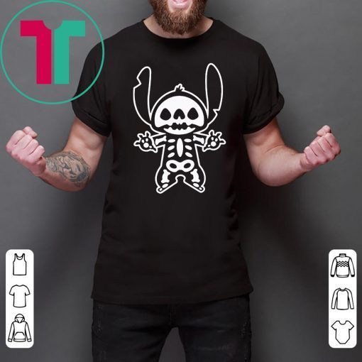 Buy Stitch Skeleton Halloween T-Shirt