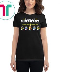 I stand with superheroes childhood cancer awareness month Tee Shirt