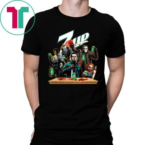 Horror Characters Funny Halloween Gift Drinking 7UP T-Shirt