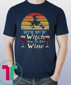 Vintage Witch Way To The Wine Halloween Shirt