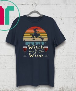 Vintage Witch Way To The Wine Halloween Shirt