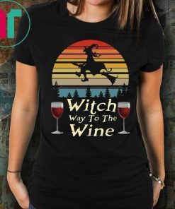 Vintage Witch Way To The Wine Halloween Shirt