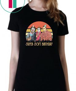 Vintage horror movie characters super soft birthday shirt