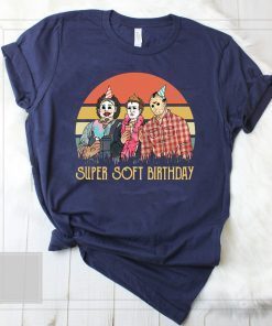 Vintage horror movie characters super soft birthday shirt