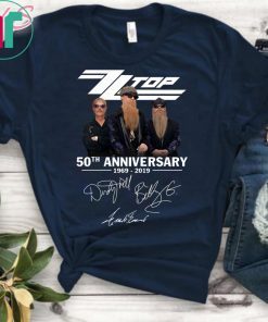 ZZ top 50th anniversary 1969 2019 signatures shirt