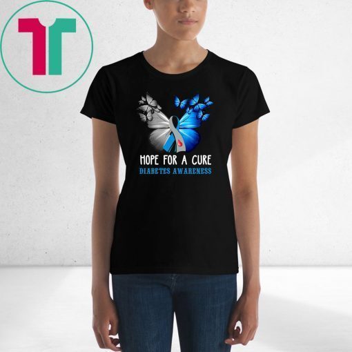 butterfly hope for a cure diabetes awareness shirt