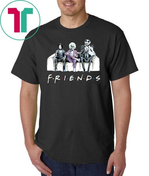 friends tv show beetlejuice edward scissorhands and jack skellington shirt