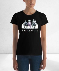 friends tv show beetlejuice edward scissorhands and jack skellington shirt