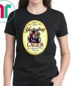horror movie characters yuengling lager by america's oldest brewery halloween shirt