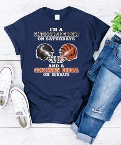 im a cincinnati bearcat on saturdays and a cincinnati bengal on sundays shirt