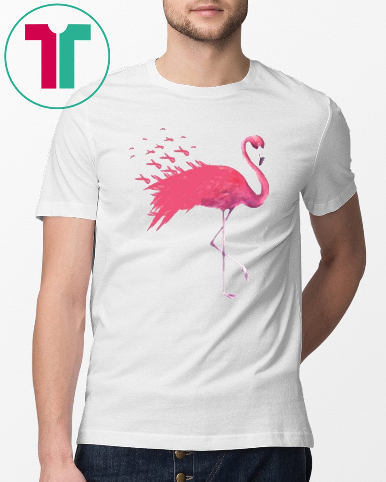 Breast Cancer Awareness Flamingo Funny T-Shirt - Reviewshirts Office